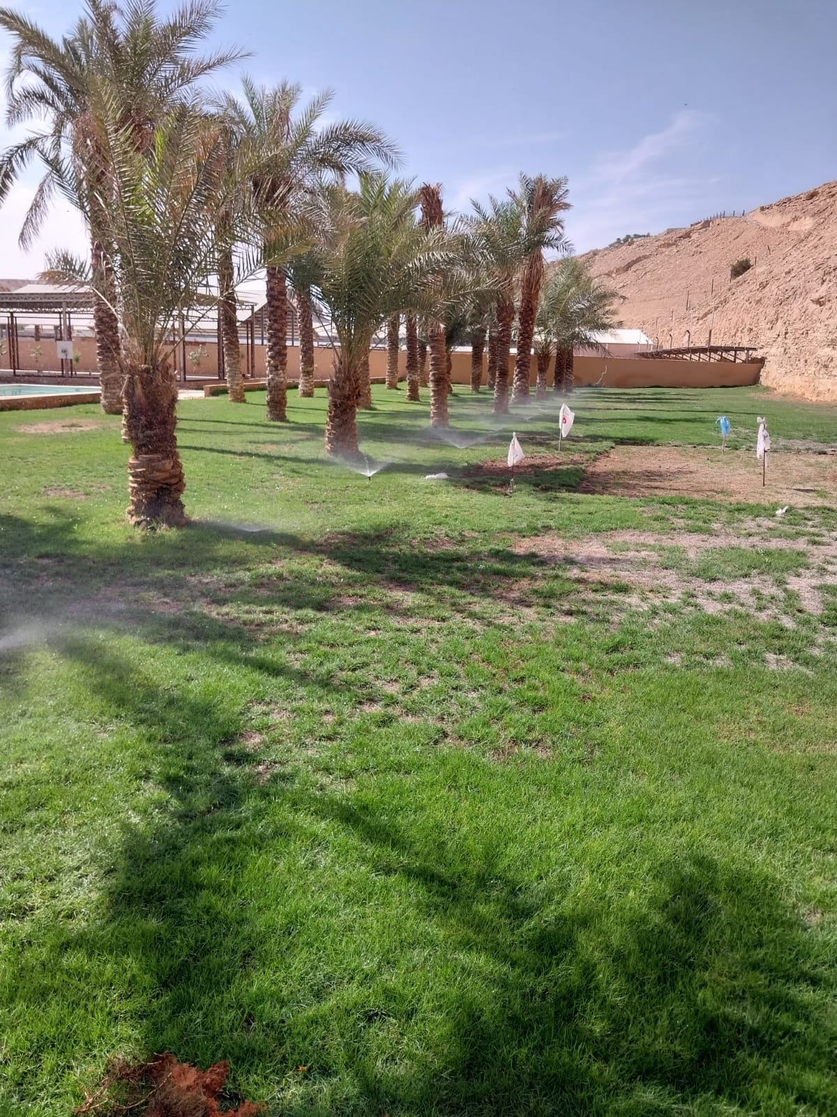 تشغيل شبكة ري مزرعة نخيل