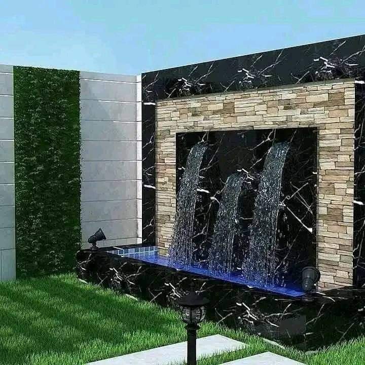 شلال جداري مزدوج بمساقط رخامية